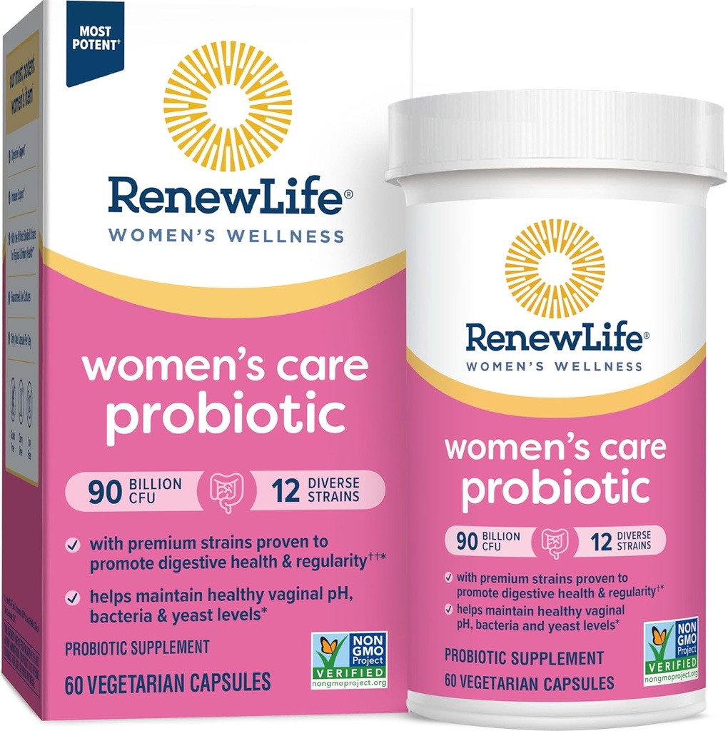 Reew Life Ženské Probiotické kapsle, Podporuje pH Balance pro ženy, Vaginální, Močové, Digestivní a imunitní zdraví, L. Rhamnosus GG, Dairy, Soy a gluten- Free, 90 Milion CFU - 60 Ct