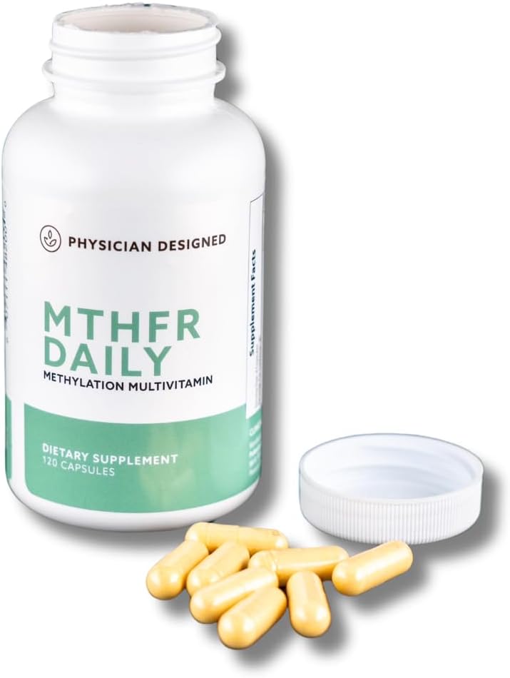 Lékař navržený MTHFR Daily Multivitamin 124; Methylovaný multivitamin pro muže a ženy 124; pro energii, náladu, & srdce 124; Vitamin B- Komplex 124; 120 Kapsle