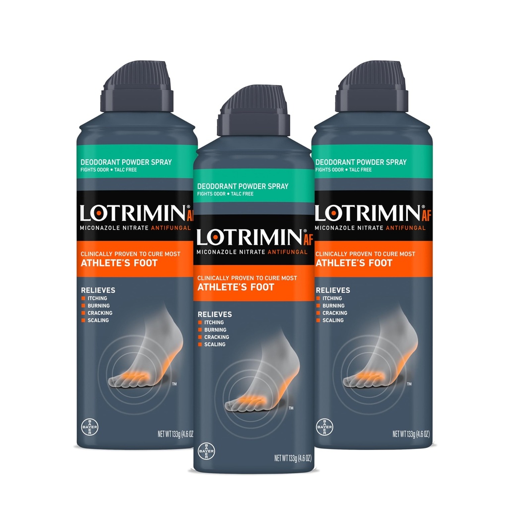 Lotrimin Medikovaný deodorant Powder Spray with Miconazole Nitrate 2%, 4.6 oz (Balení po 3)