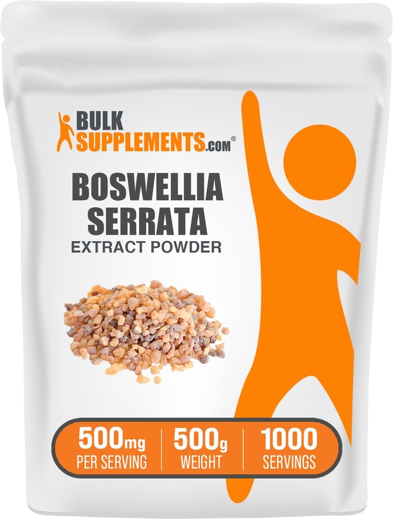 Bulksupplements.com Boswellia Serrata Extract Powder - Boswellia dodatek, od Frankincense Resin - Vegan & gluten zdarma, 500mg na Serving, 500g (1,1 lbs) (balení po 1)