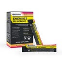 BODI Energize Pre Workout Powder - Beta- Alanin, Quercetin & Low- Dávka kofeinu Formule pro zlepšení energie a zaměření, Zvýšení energie a vytrvalost Dodatek, Jahodová citronáda ochucená, 20 Sticks