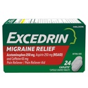 Excedrin Migréna Relief Caplet for Migréna Symptoms, Acetaminophen 250mg, Aspirin 250mg, Caffeine 65mg, Pain Reliever, 24 Počet