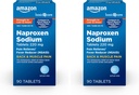 Basic Care Back and Muscle Pain, Naproxen Sodné tablety 220 mg, Reliever Pain and Fever Reducer, for Backup, Muscle Aches, Minor Artritis Pain, Head and More, 90 Count (Pack of 2)