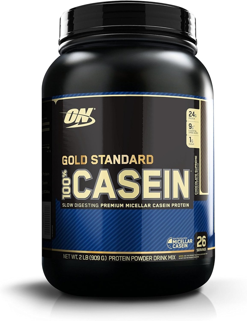 Optimum Nutrition Gold Standard 100% Kasein Protein Powder, Chocolate Supreme, 2 libry