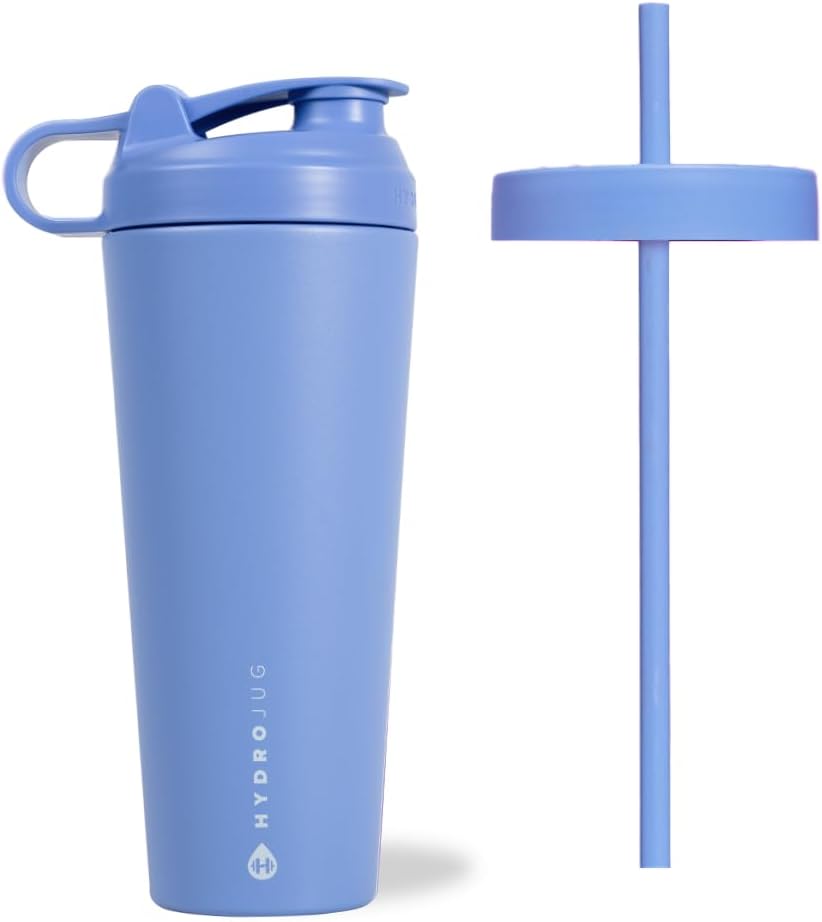 HydroJug Nerezová ocel Shaker Cup 24oz - Perfektní pro proteinové třepačky, Pre- Cvičení Nápoje, Ledová káva - Snadné míchání, vakuum izolovaný, Držák na pohár kompatibilní, BPA zdarma - Udržuje temp na hodiny