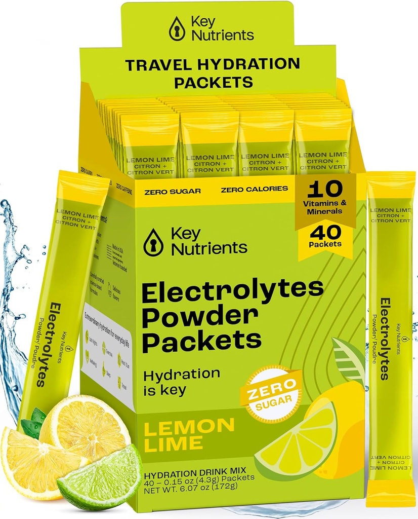 KLÍČOVÉ NUTRIENTY Electrolytes Lemon Lime 40 's Stick Packs