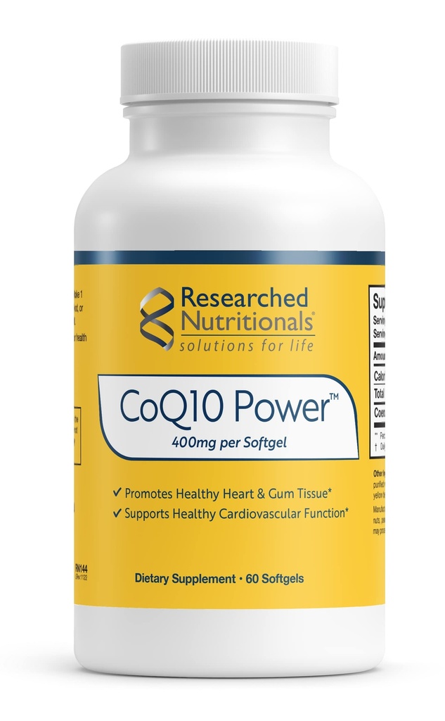 Výzkumné nutriční látky CoQ10 400mg Softgels for Heart Health - TerapeutickouStrength Coenzym Q10 dodatek - Podpora přírodní energie a imunitní funkce, Podpora zdravé tkáně sliznice (60 Softgels)