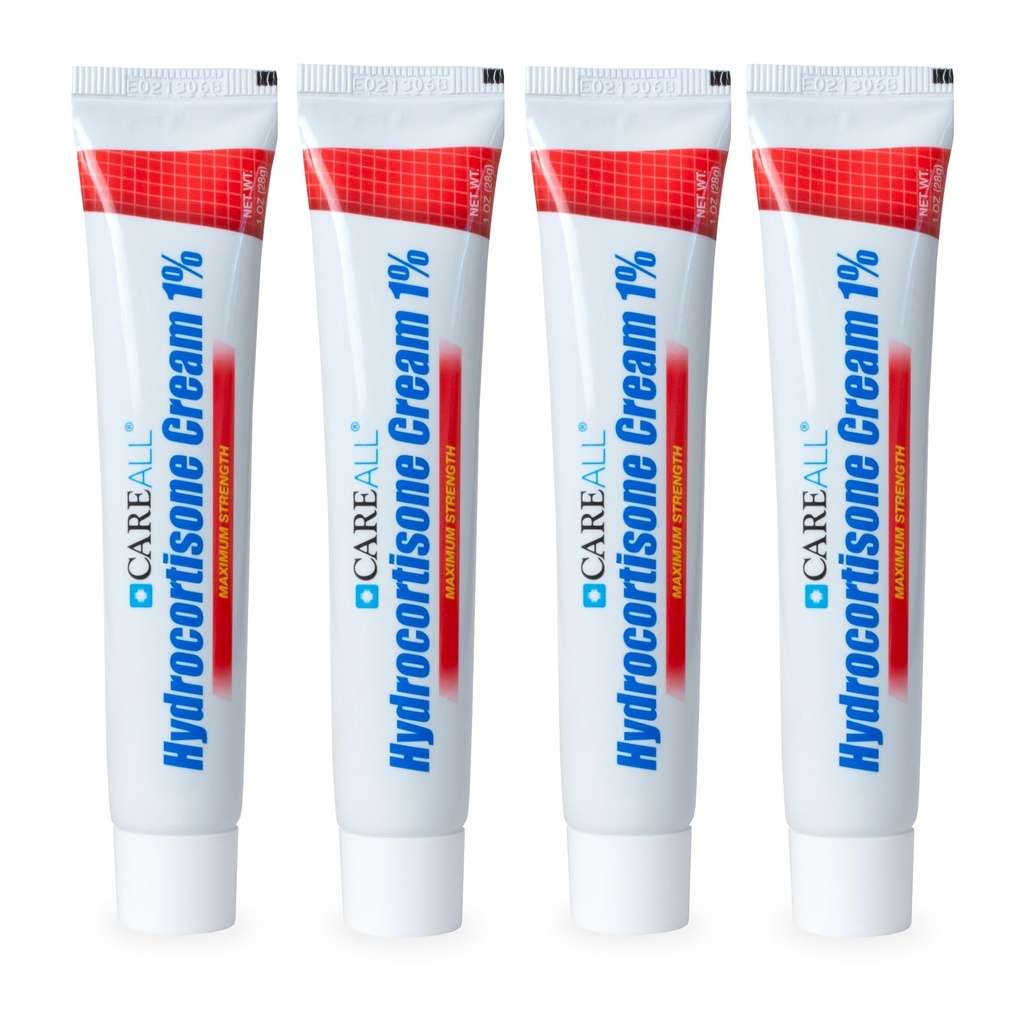 CareAll Hydrokortison 1%, 1oz Tube (balení po 4), maximální síla anti- itch krém, úleva od svědění a zarudnutí od Bug Bites, Eczema, Psoriasis, Poison Ivy, Oak a Sumac