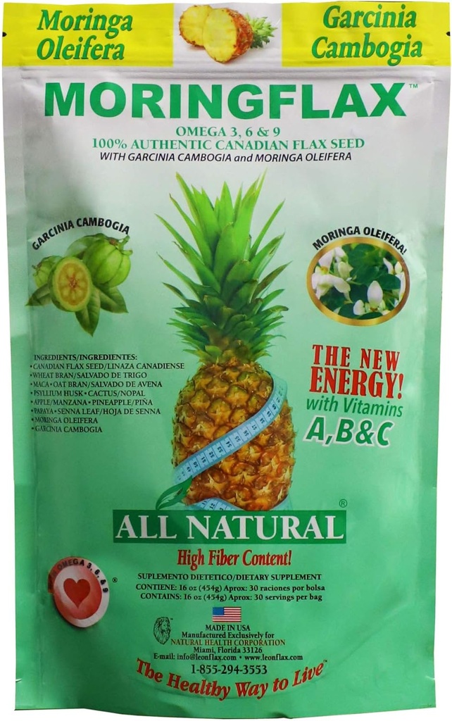 Bag Formule 100 Natural Canadian Flax Seed with Garcinia Cambogia and Moringa Oleifera Bag, Tan, 16 Ounce