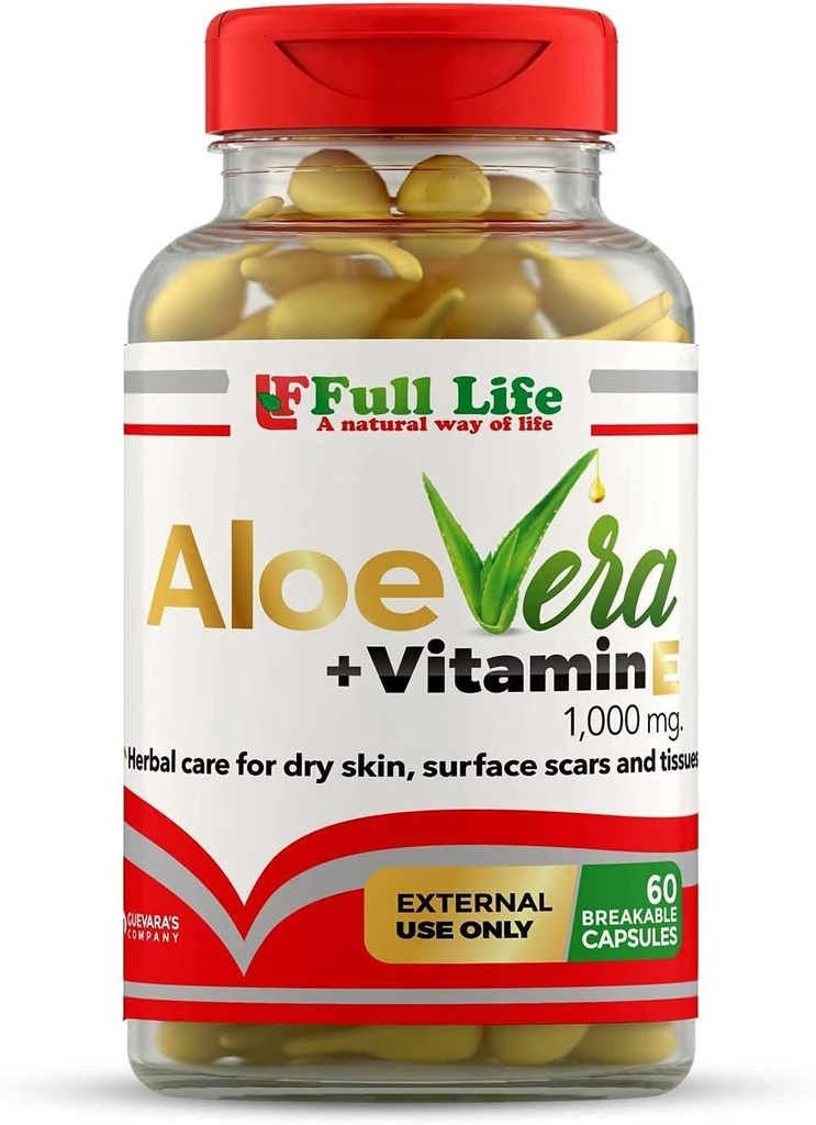 Aloe Vera + Vitamin E, 60 Rozlomitelné tobolky - hydratační, antiaging - zdravá péče o pleť