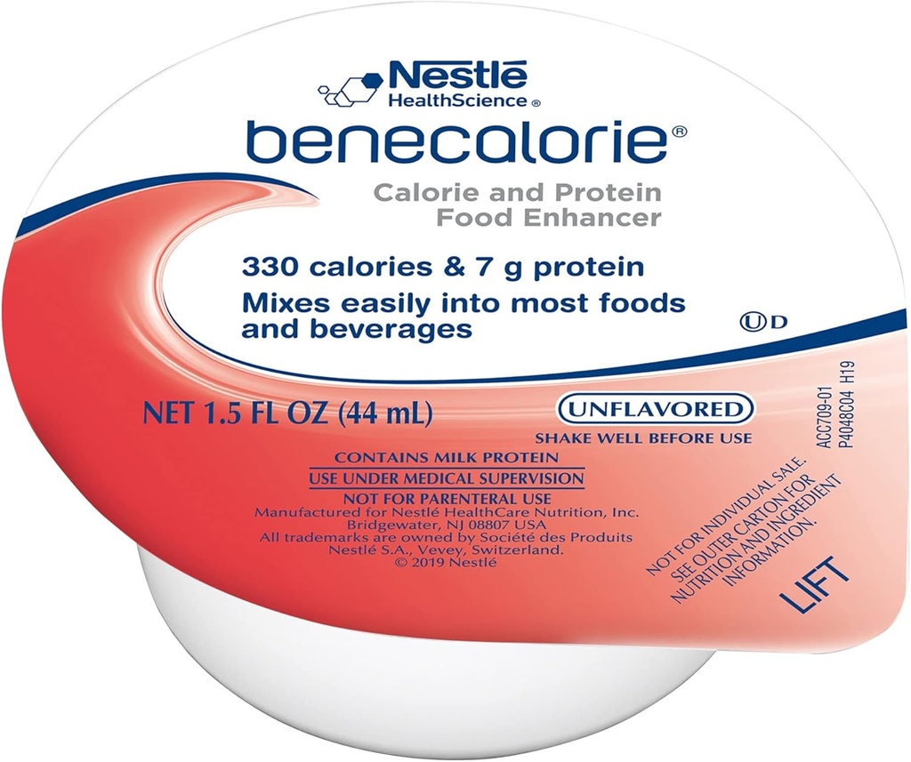 Benecalorie Calorie a protein Enhancer - bez příchutí (330 kalorií, 7g bílkovin) - 1.5 fl oz Cups, 24 Pack
