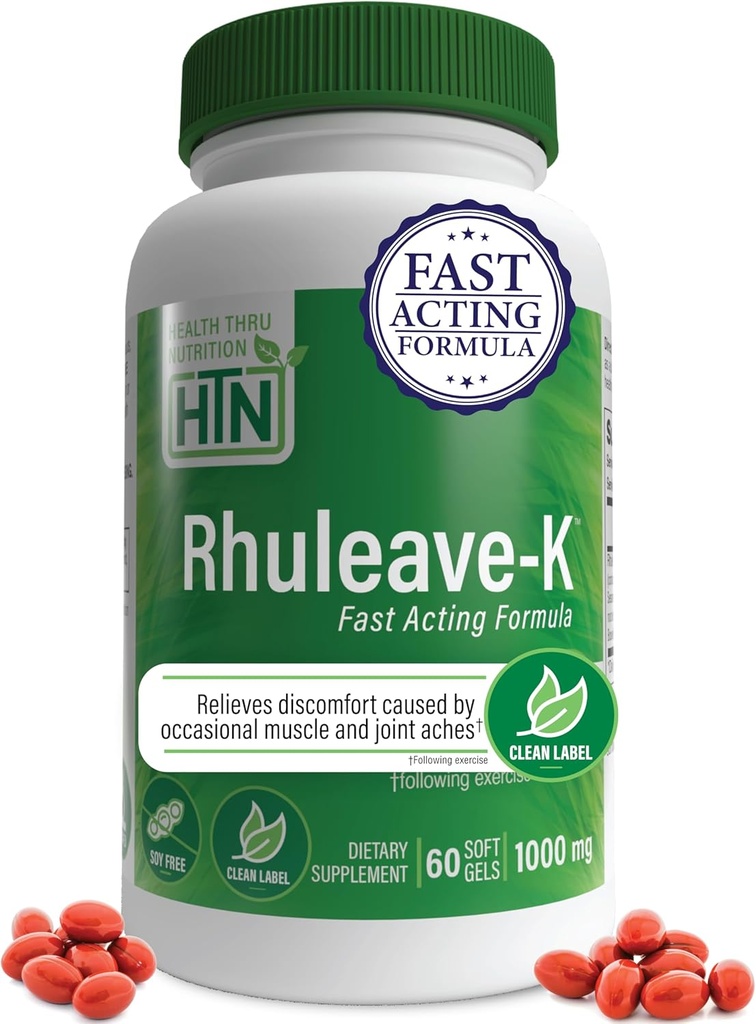 Zdraví Thru Nutrition Acute Formule 124; Rhuleave- K 1,000mg Curcumin, Boswellia a Black Sezame Seed Oil 124; Joint and Muscle Fast Acting Oil 124; Klinicky studovaný Oil 124; Non- GMO (Pack of 60)