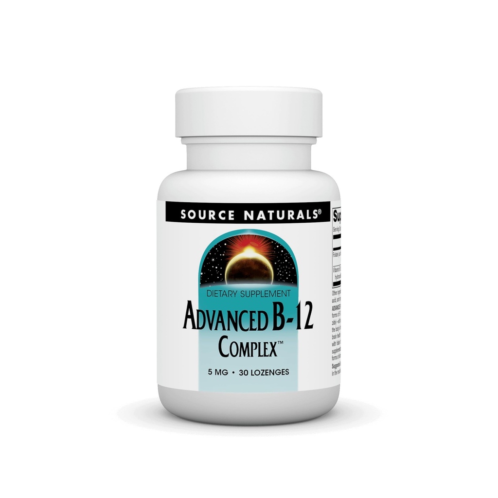 Zdroj Naturals Product Image Advanced B-12 Complex, Promotes Normal Folic Acid Metabolism *, 5 MG - 30 Lozenges