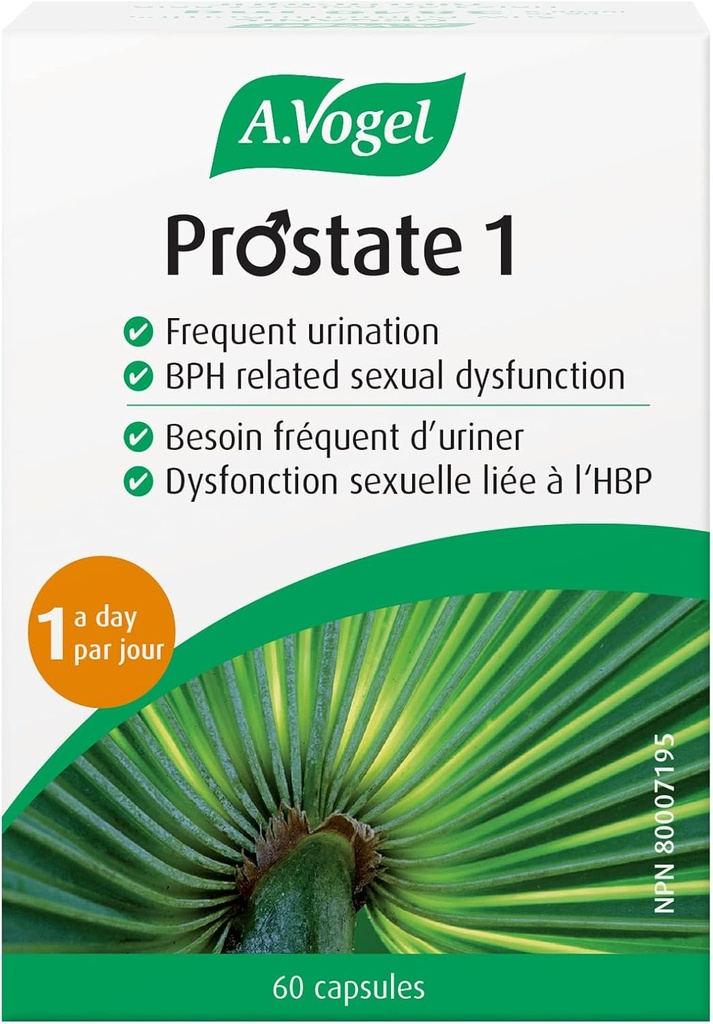 A. Vogel Prostate 1 - Organic Saw Palmetto Prostate Support Supplement - 85 Procento mastných kyselin - Klinicky prokázaná účinnost (60 tobolek)