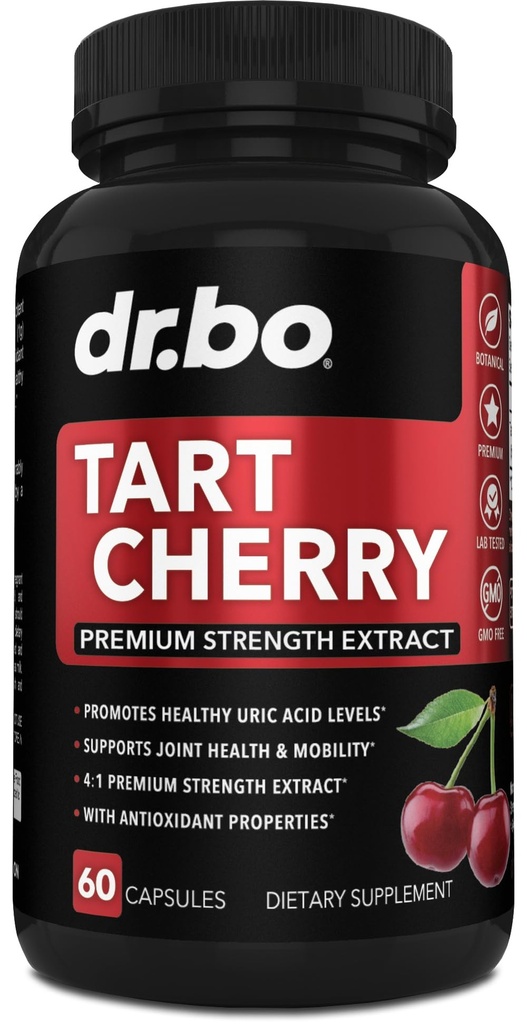Tart Cherry Extract Kapsle Doplněk - Očista Acid Flush Čistící antioxidační pilulky pro podporu odpočinku - Tart Cherry Kapsle Anthocyanin Doplňky Ultra čisté Cherries Vitamíny koncentrát Pill