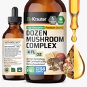BIO KRAUTER Dozen Houba Tinktura - Imunitní Supplement Kapky - Promotes Digestive & Cognitive Support - Non- GMO, Liquid Imunity Defense Formule - 4 fl. oz Lahvička
