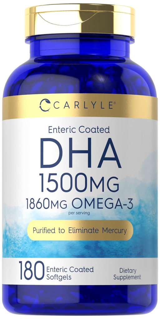 Carlyle DHA Supplement 1500mg PHARMAN 124; 180 Softgels PHARMAN 124; Omega33 Supplement PHARMAN 124; Non- GMO, gluten zdarma