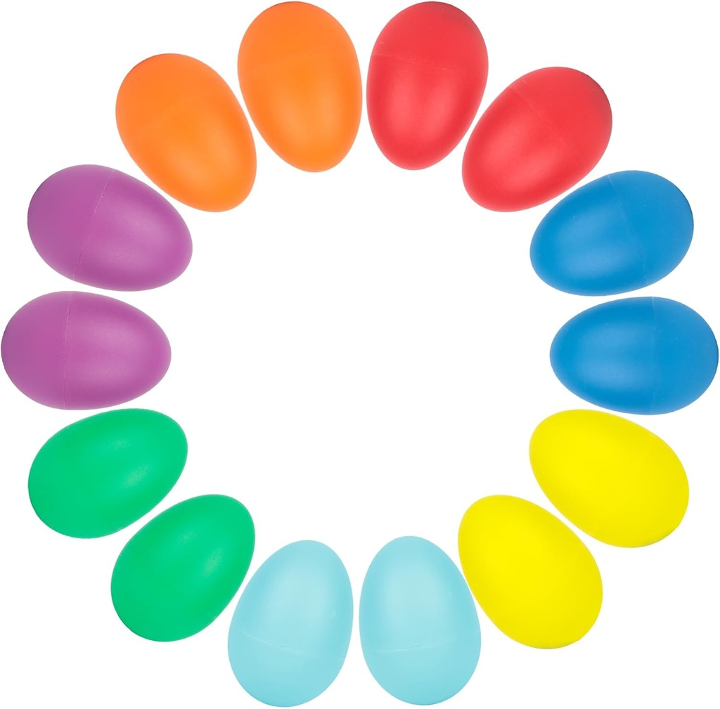SaallyFashion 14PCS Plastic Egg Shakers Set, Bicí nástroje Hudební vejce Maracas pro děti Music Learning DIY Painting