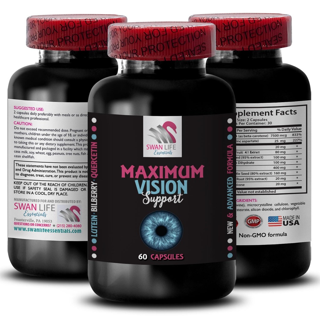 Vision balance - EYE VISION SUPPLMENT - Focus výhodu, Crystal Vision, Clear eye, Sharp vnímání, Focus zlepšení, Clear image, Lepší pohled, Vizuální vylepšení 1 Lahvička 60 Kapsle