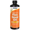 Nyní Potraviny doplňky, Certified Organic Flax Seed Oil Liquid, Chladnokrevný a nerafinovaný, 24-Ounce