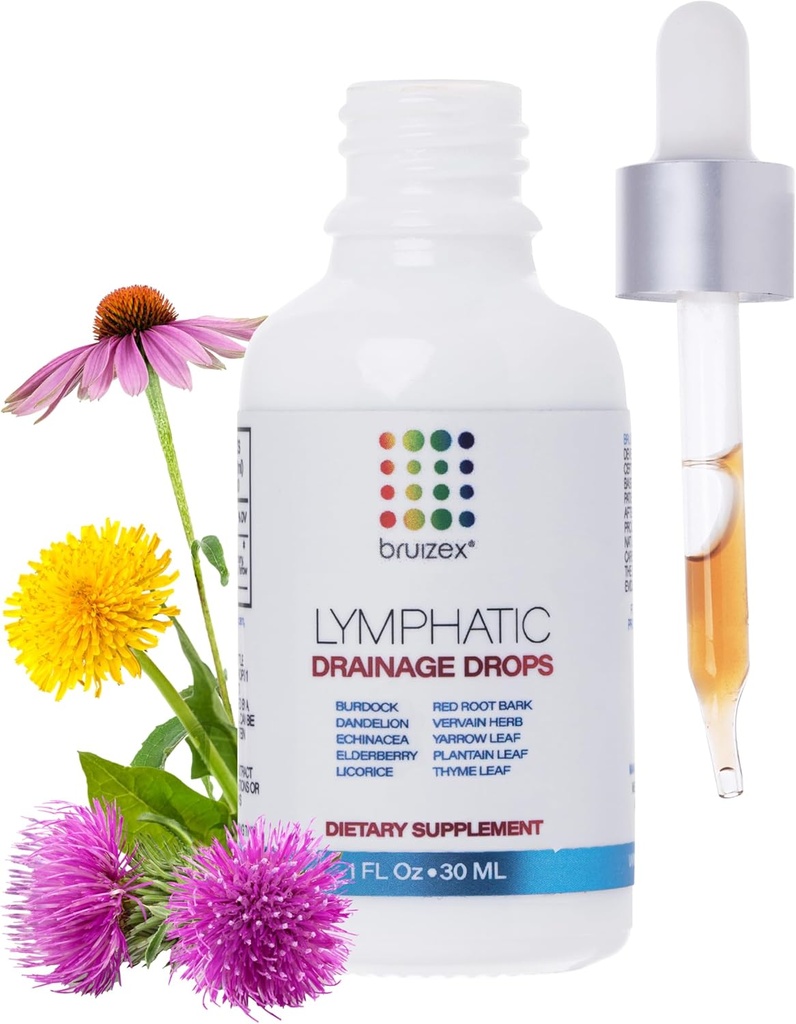 Lymfatické kresby pro chirurgické zotavení a Lymfatické zdraví, Neochucené, Použít Post Liposukce, BBL & Tummy Tuck, Přírodní Bylinné míchání kořen, Burdock Root, Echinacea, 1 Fl Oz