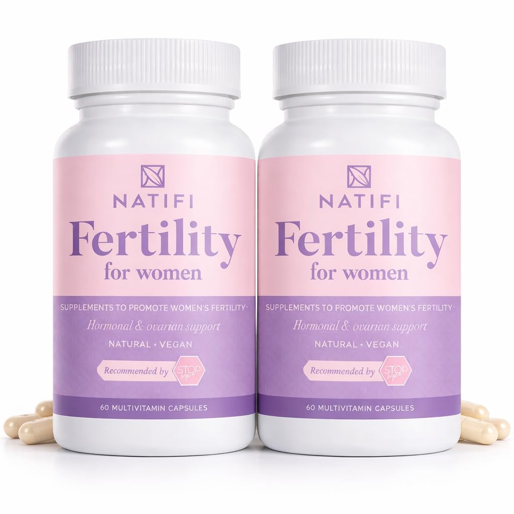 Natifi (2 láhve plodnost Prenatal Vitamins Regulovat Cycles Balance Hormony, Pomoc ovulace. Koncepce Multivitamin pro ženy. 60 kaps kyselina listová, Myo Inositol, Vitex