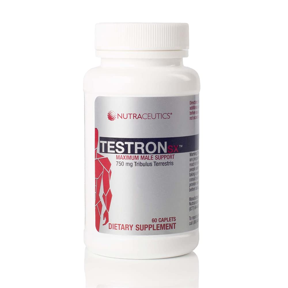 TestronSX - Testosteron Podpora s 750mg Tribulus Terrestris - Zvyšuje mužskou vitalitu, Stamina & Performance - 60 Kaplety