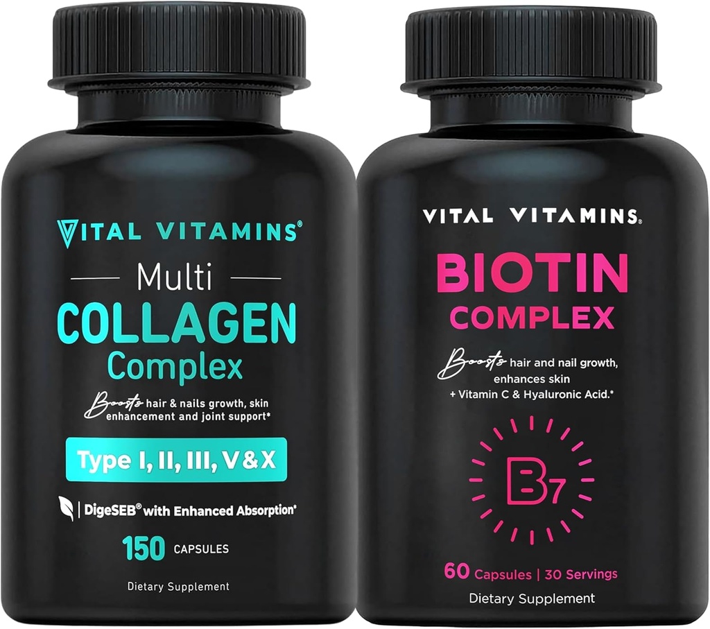 Vitální vitaminy Multi kolagen pilulky + Biotin Complex pilulky