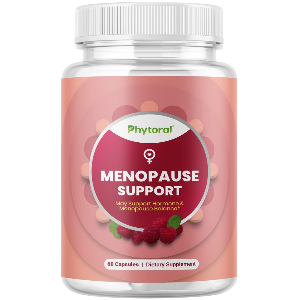 Phytoral Kompletní Bylinné Menopauza Dodatek pro ženy - Žena Hormon Balance Kapsle pro noční pocení Hot Flashes & Mood Swings s Dong Quai, Chaste Berry & Black Cohosh Root - 60 Count Pack