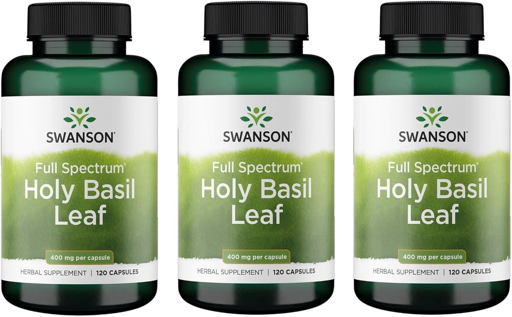 Swanson Holy Basil Leaf (Tulsi) - (120 tobolek, 800mg per Serving) 3 balení
