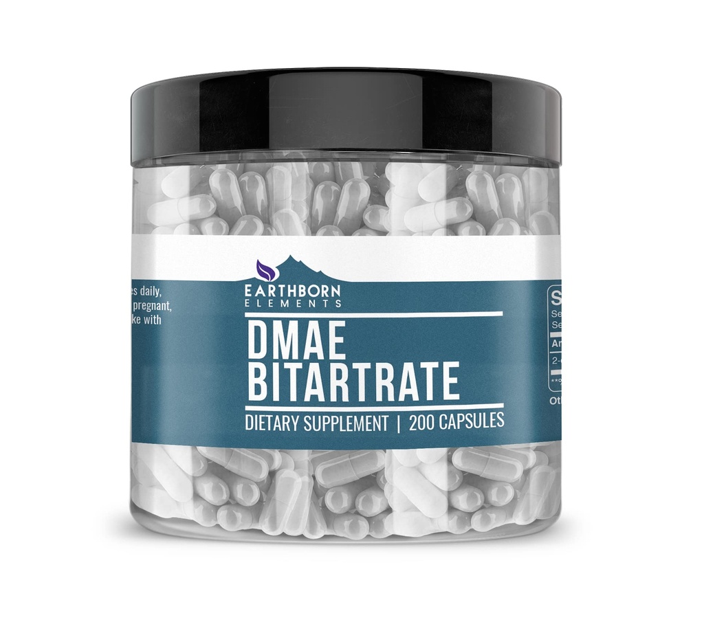 Elements DMAE Bitartate 200 Kapsle, Čisté a neředěné, Žádné přísady