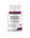 Body Kitchen Mega NAC (N- Acetyl Cystein) 600 mg s Quercetinem, podporuje respirační zdraví a imunitní funkci a podporuje jaterní a ledvinové detox, Veggie Caps, (balení po 1)