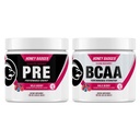 Med Badger Pre Workout Powder & BCAA Amino Acids Powder Bundle 124; Beta Alanin, kofein a vitamín C + Electrolytes C124; Vegan Keto Cukr zdarma & Paleo pro muže a ženy 124; 30 Servings (Wild Berry)