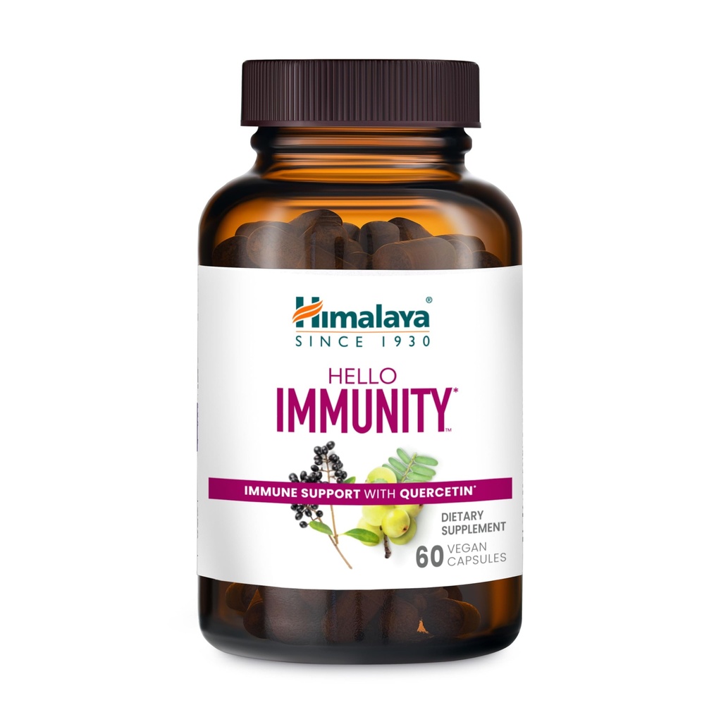 Himalaya Hello imunita s Quercetin, 60 Day Supply - Bylinné Imunitní Supplement, Bioflavonoid a Antioxidant pro imunitu a denní Wellness - Vegan, Non- GMO, gluten zdarma, 500 mg, 60 Caplet