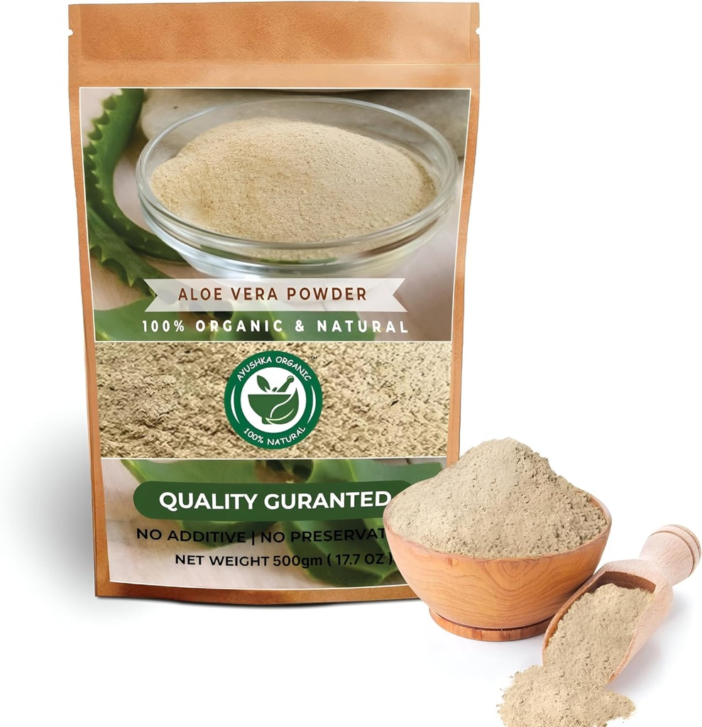 Aloe Vera Powder 124; Aloe barbadensis CLANE124; Péče o vlasy, Péče o pleť a přírodní doplňky (17.7 OZ CLANE124; 500 gm)