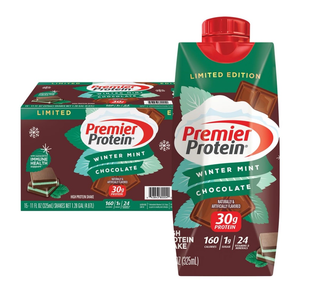 Premier Protein Winter Mint Chocolate Protein Shake 11 Fl Oz (Balení po 1)