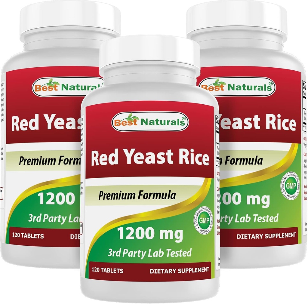 Nejlepší Naturals Red Yeast Rice 1200 mg (Non- GMO) 120 tablet (120 kusů)