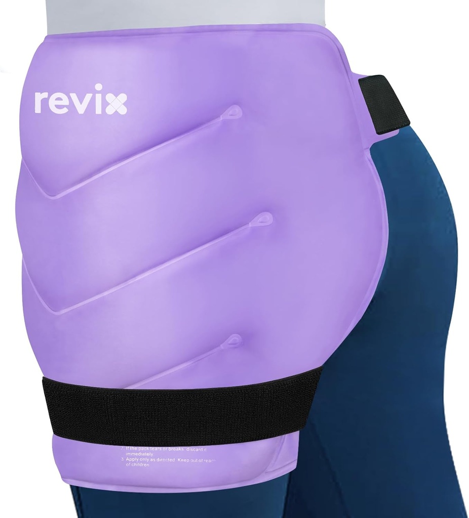 REVIX Extra velký Hip Ice Pack Wrap s proužky, opakovaně použitelný gel Ice Pack pro výměnu Hip, Thigh, Ramender & Back, měkké Lining Cold Compress Recovery Kit
