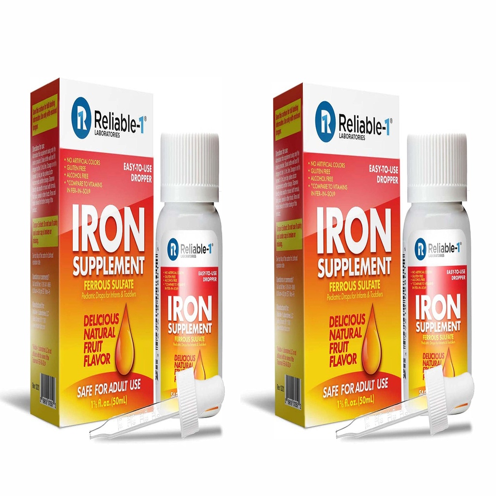 Železniční SULFÁT / Dětské kapky pro kojence a batolata doplněk železa (2-Pack)