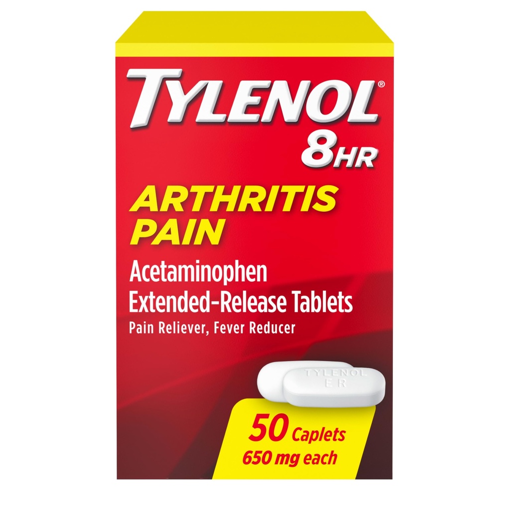 Tylenol 8 hod. Artritida Relief Pain Extended -Release Tablety, 650 mg Acetaminophen, Joint Pain Reliever & Fever Reducer Medicine, Oral Pain Reliever for Artritis & Joint Pain, 50 Počet