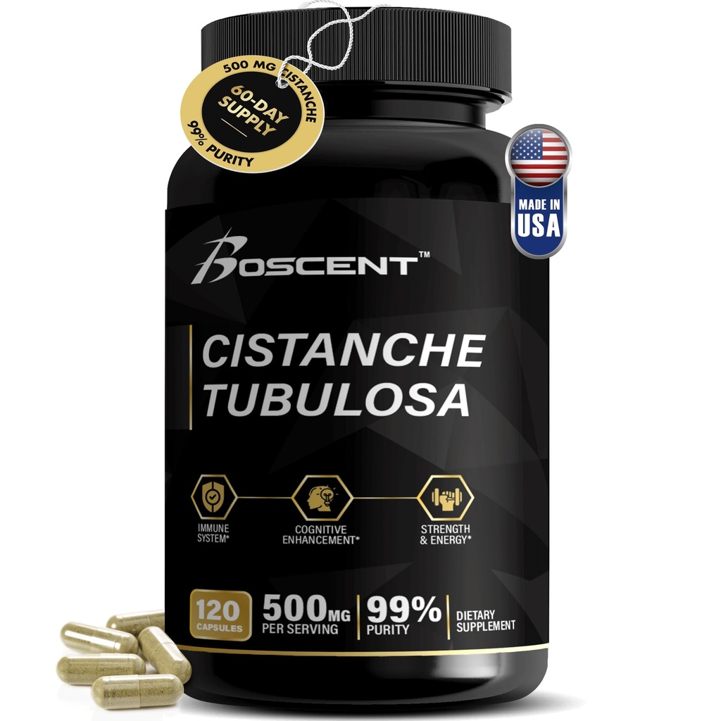 Premium Cistanche Tubulosa Extract 500mg (120 Kapsle) - 50% Echinacosids, 10% Acteosids - Natural Nootropic for Stamina, Imunity and Memory - No Fillers, Hormon Balance - Silní posilovač pro muže
