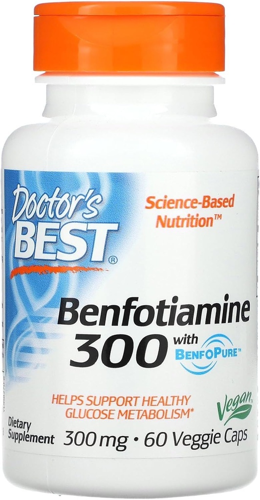 Doctor 's Best, Benfotiamin s BenfoPure, 300 mg, 60 Veggie Caps