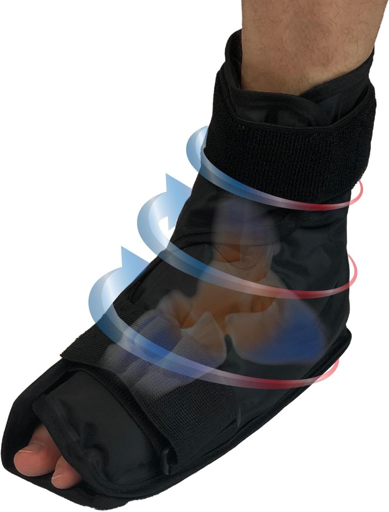 Foot & Ankle Pain Relief Hot / Cold gel Wrap - Efektivně Relieve Foot and Ankle Aches & Pains Using Compression Gel Ankle Ice Pack Wrap - Vyhřívaný nebo chlazený, Cíle všech oblastí Ankle & Foot - Velké