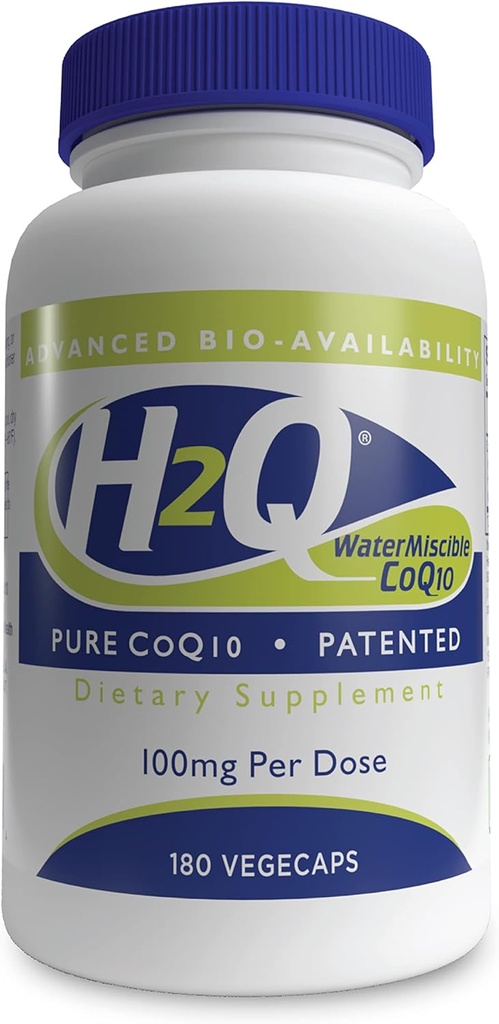 H2Q CoQ-10 s 8X vyšší absorpcí přes standardní Q-10 CZ124; Klinicky studovaný CZ124; Kardiovaskulární a Mitochondria Function Support CZ124; Vegan Certified CZ124; Non- GMO by Health Thru Nutrition (Balení 180)