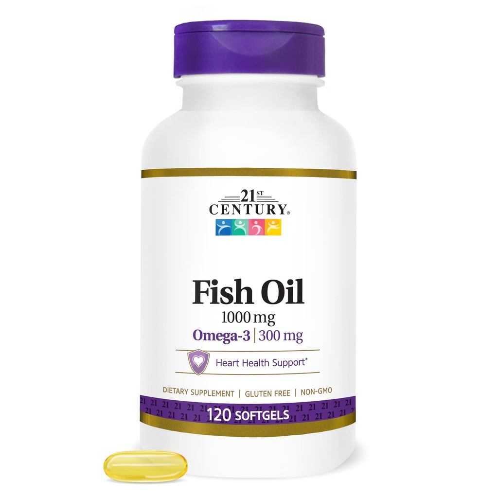 21. Století Rybí olej 1000 mg Softgels, 120 Počet