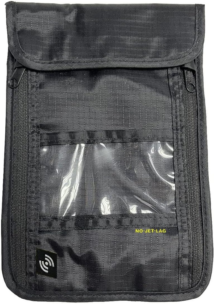 NO Jet Lag Travel Neck Pouch, Pas / Držák peněz pro cestování s RFID Blocking technologie, skryté cestovní Pouch chránit hotovost, kreditní karty, telefony, Cestování Essential