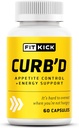 FITKICK Curb 'd Kapsle - Non- Prescription Appetite & Craving Support, Energy & Focus Formule s přírodním extracts - Malina Ketony, Green Coffee Bean & Citrus Aurantium - 60 Vegan Kapsle