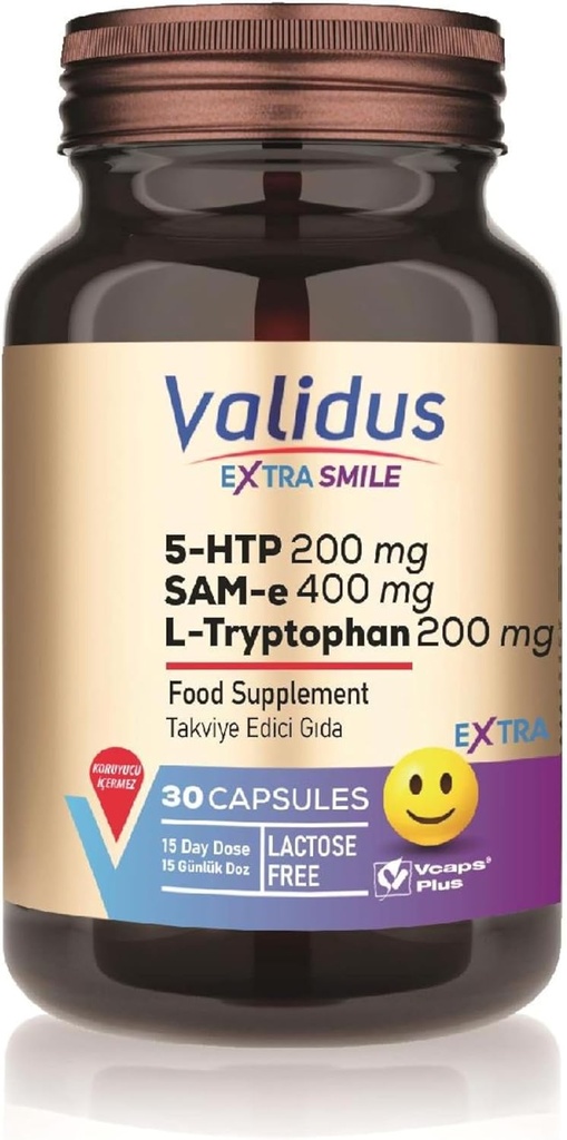 Validus Extra Smile 5- HTTP 200 mg + L - Triptofan 200 mg + Sam- e 400 mg 30 tobolek (Vicaps Plus)