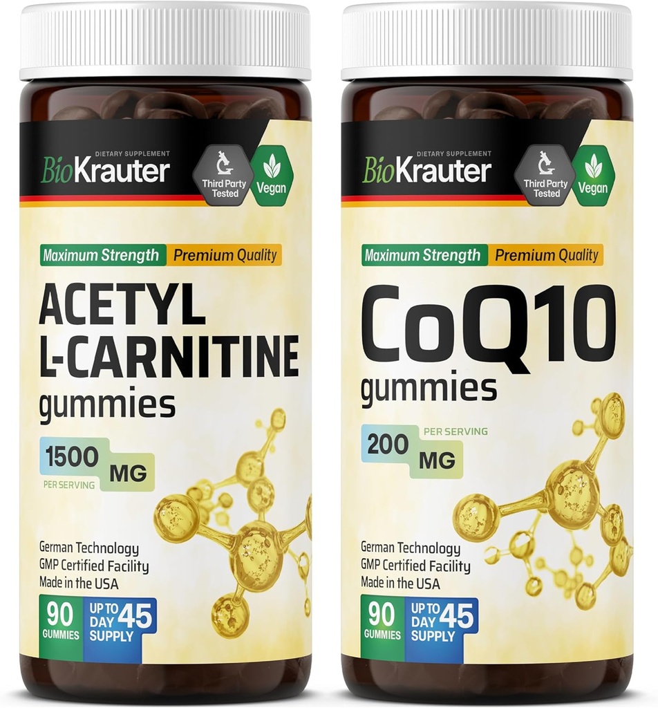 BIO KRAUTER Acetyl L- karnitin 90 Gumy & CoQ10 90 Gumy