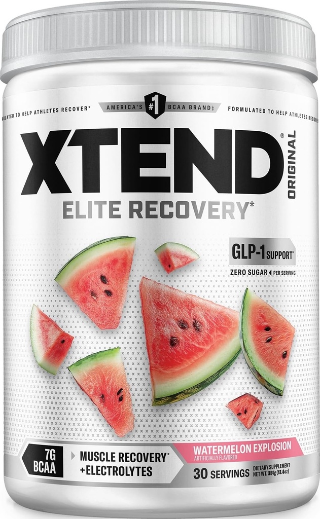 Xtend Original BCAA Powder, 7g BCAA a 2.5g L-glutamin pro svalovou recovery Hydratace a Lean Muscle, Cukr Free Intra a Post Workout Drink s elektrolyty, Melounová exploze, 30 Služeb